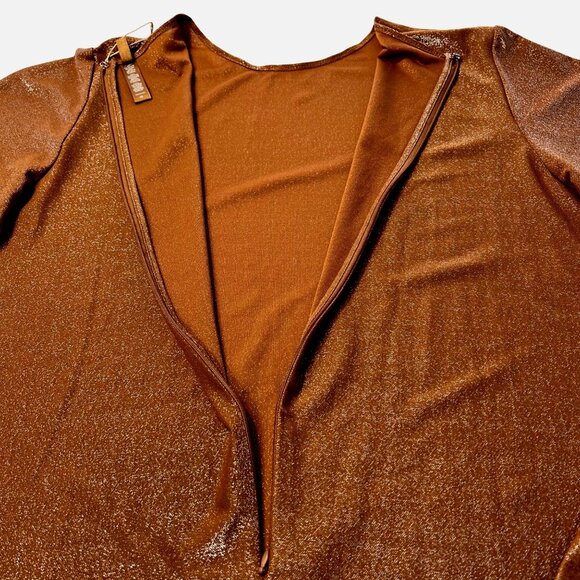 SKIMS Shimmer Catsuit Jumpsuit Copper 4X - Picture 9 of 12